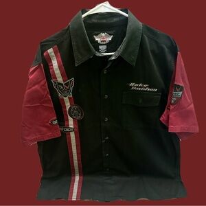 Harley-Davidson Black and Burgundy Casual Shirt size L